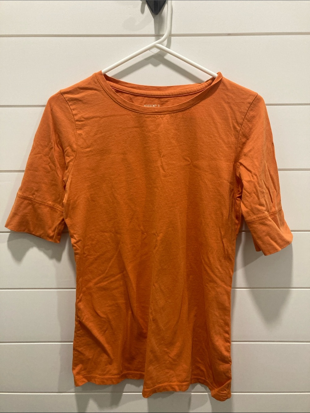 Mossimo Burnt Orange Elbow Short Sleeve Crewneck Casual T-Shirt-Sz Large-EUC-